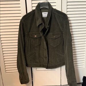 NWT Old Navy Dark Green Corduroy Utility Jacket